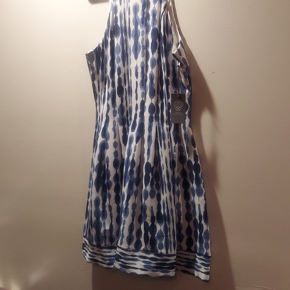 Blue and white dress